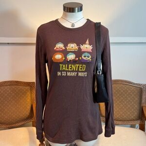 Vintage South Park Brown Long Sleeve Graphic Tee